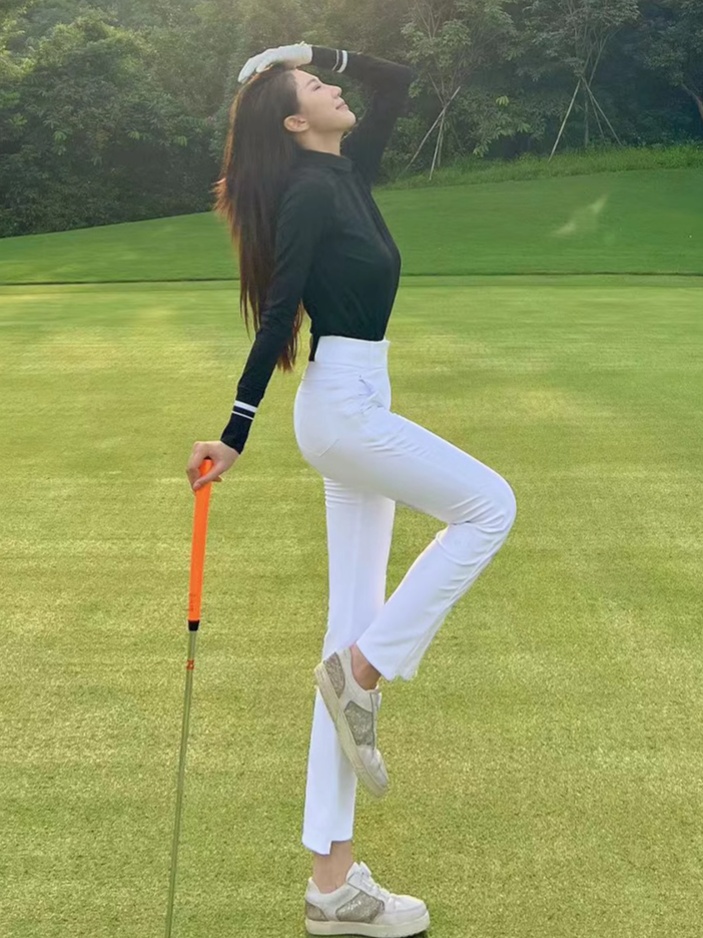 高尔夫服装高腰春夏新款韩国运动球裤直筒裤显瘦修身春夏休闲裤
