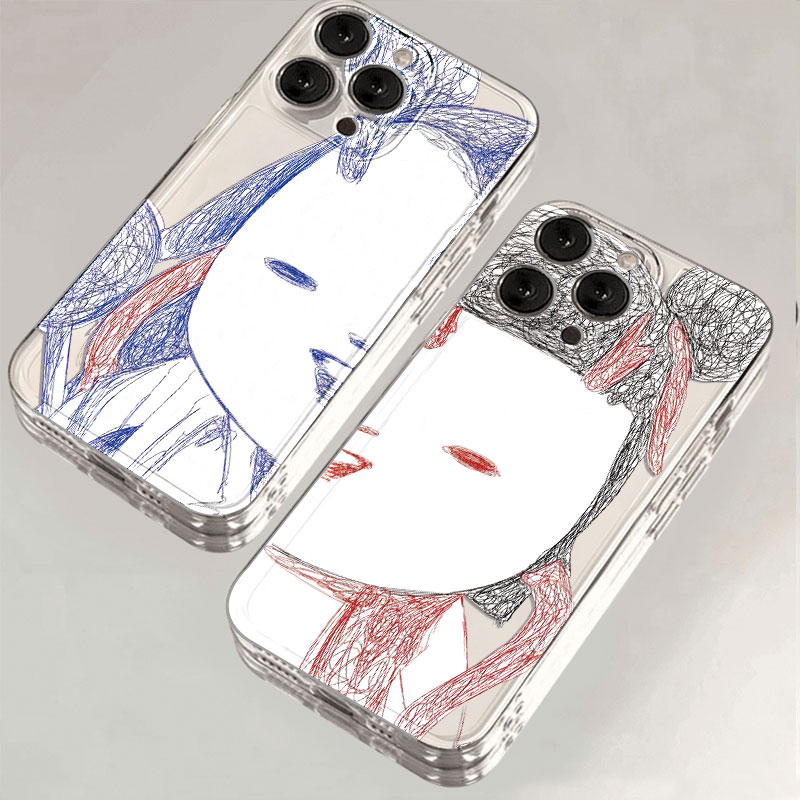 素描胡巴适用于苹果17/15promax透明壳16/14plus华为OPPOvivo小米