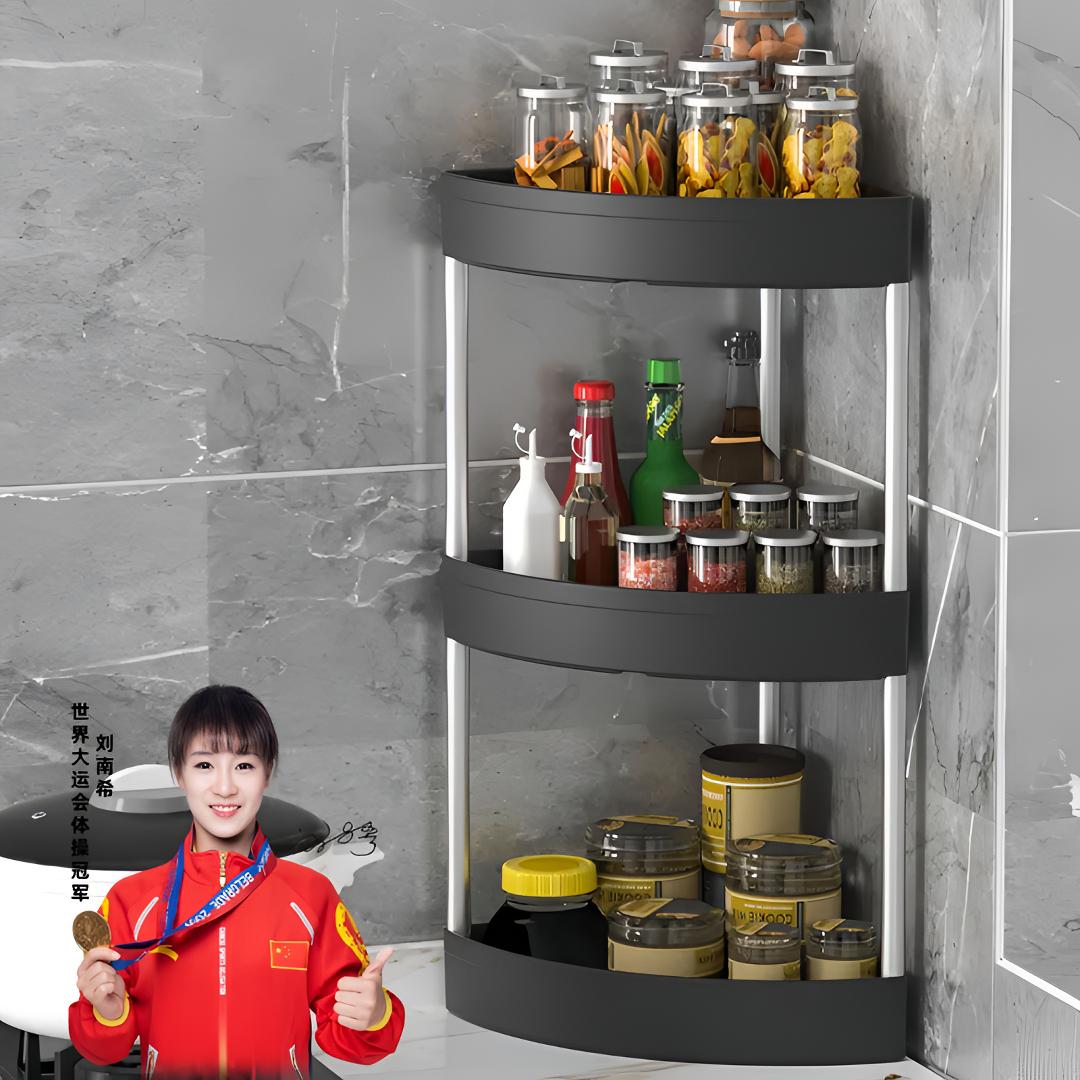 厨房三角置物架免打孔家用台面多层收纳架调料架卫生间浴室储物架