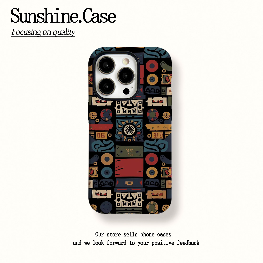 菲林二合一适用苹果华为vivo小米oppo手机壳复古图腾16PRO