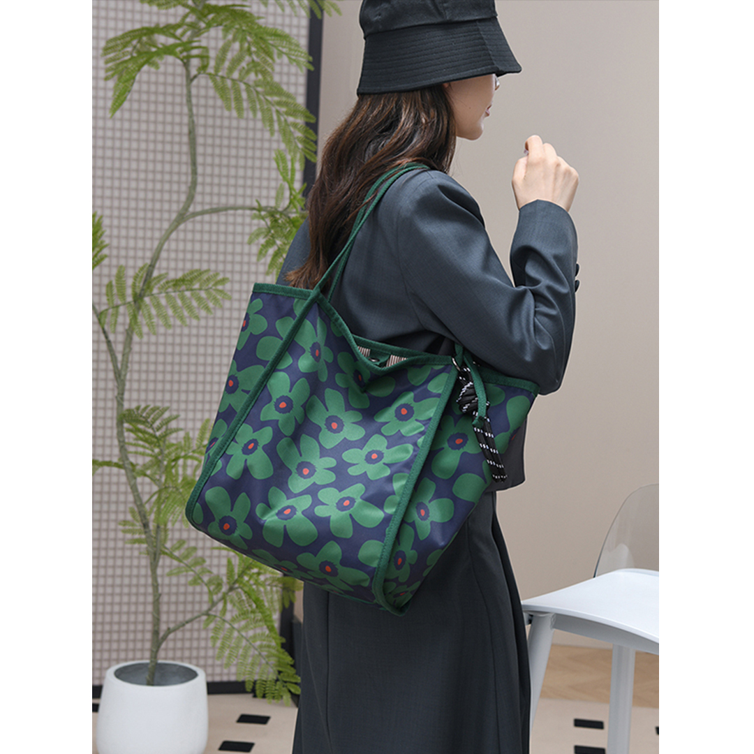 防泼水尼龙托特包时尚大容量妈咪包休闲时尚通勤单肩包购物袋