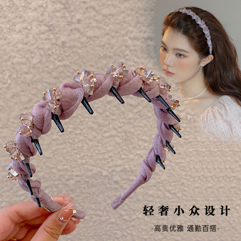 发箍女2025新款带齿防滑高级感水晶头箍碎发整理洗脸压发发卡头饰
