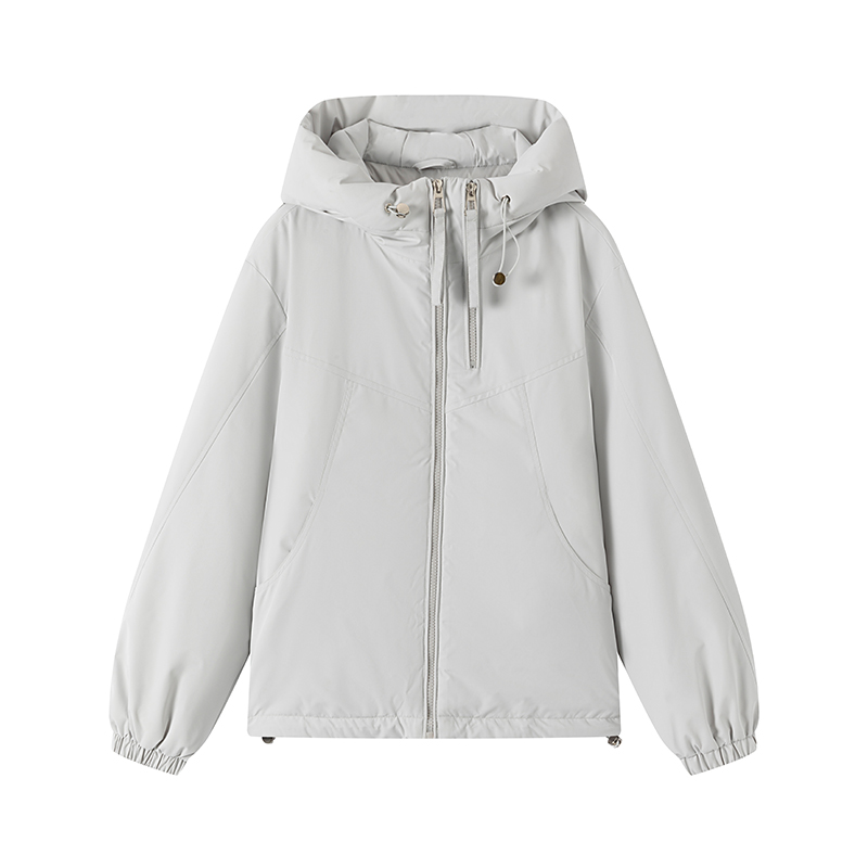 【软壳系列】90白鸭绒冲锋衣款式宽松慵懒风连帽短款冬季时尚百搭女