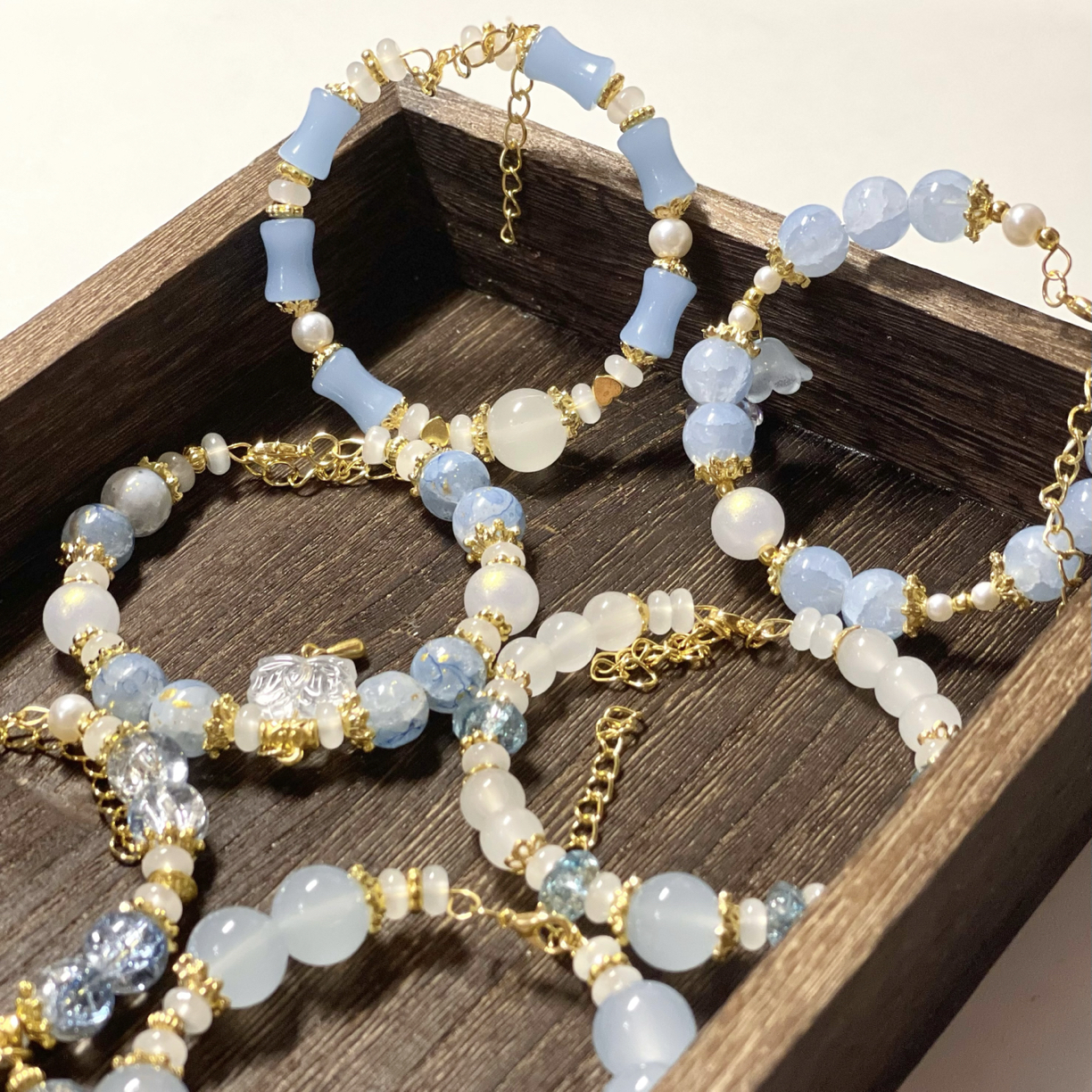 合金玻璃手链 【手链对对碰】古风新中式琉璃珠串珠女款闺蜜手链