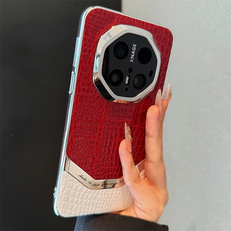 【高品质】适用华为mate70rs非凡大师手机壳精孔高端素皮鳄鱼纹奢华