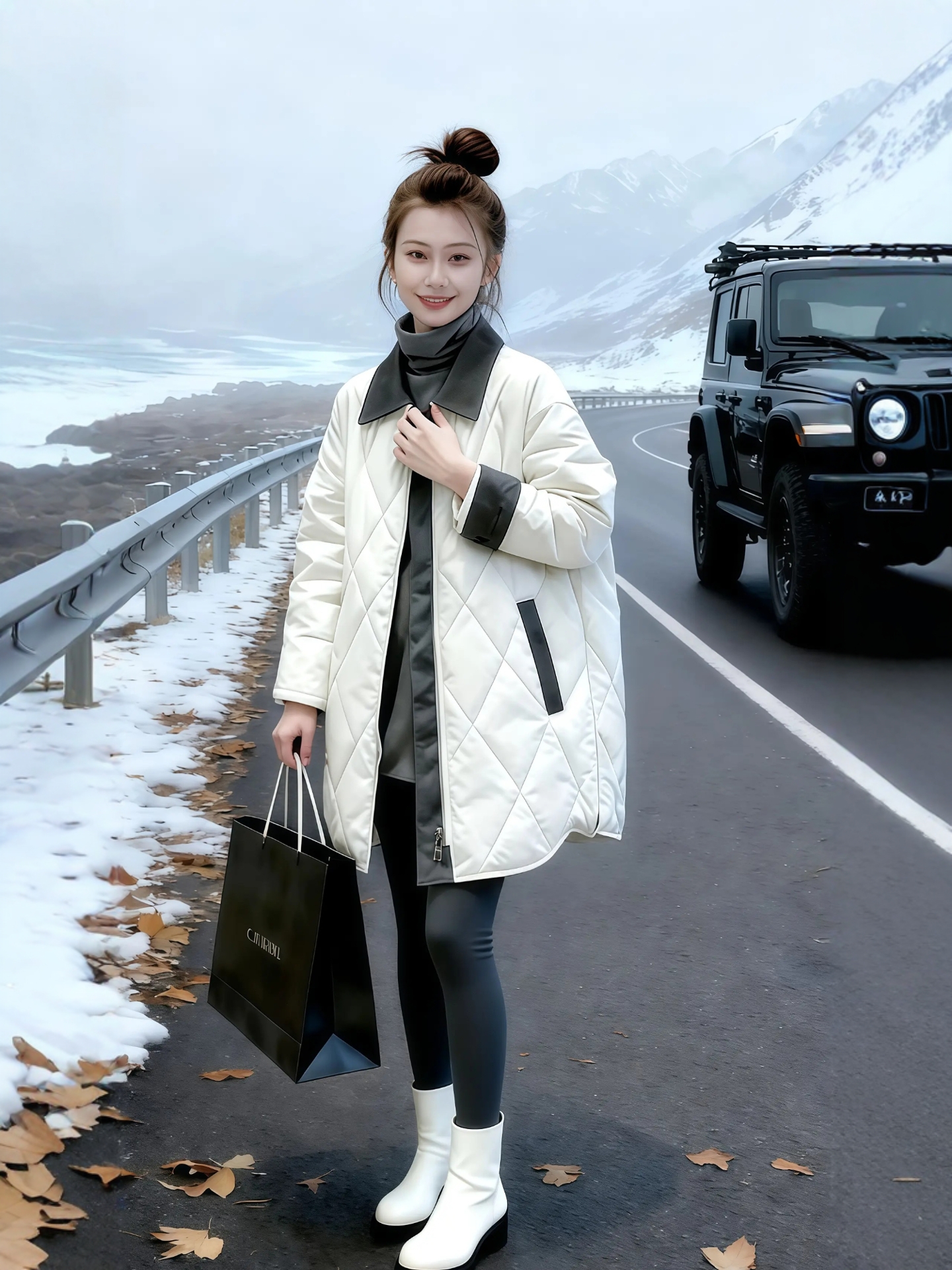 秋冬穿搭巨好看的中长款棉服外套女2025新款今年流行爆款加厚大衣