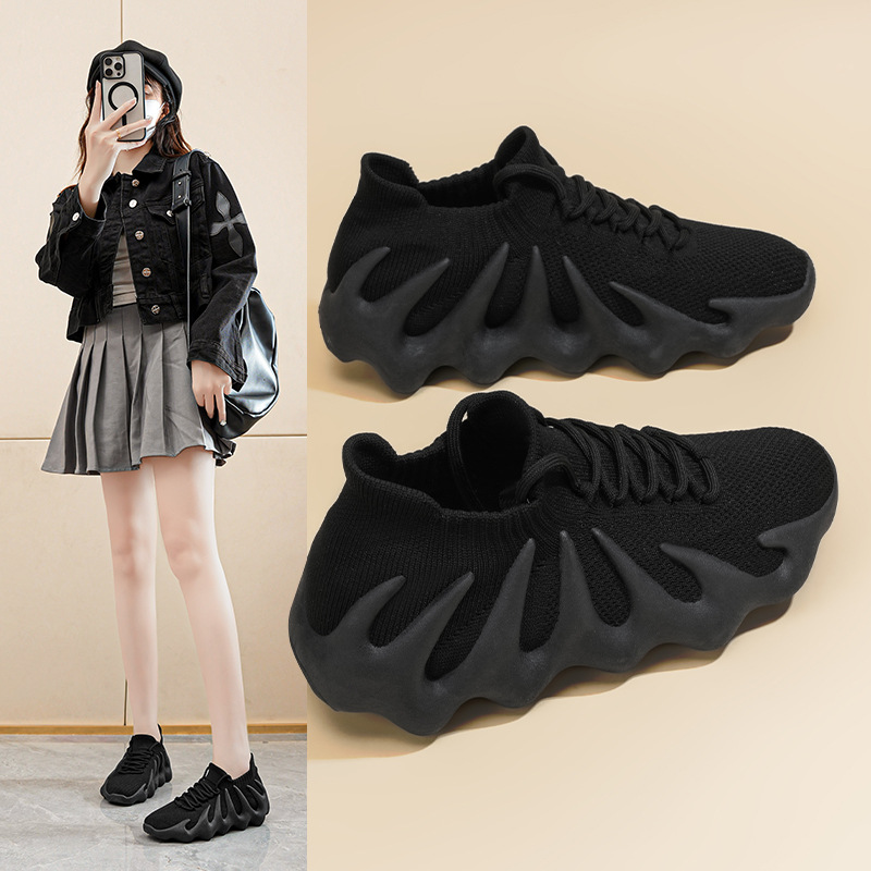 卓诗尼断码夏季女鞋新款飞织八爪鱼椰子鞋女韩版百搭袜子鞋运动休