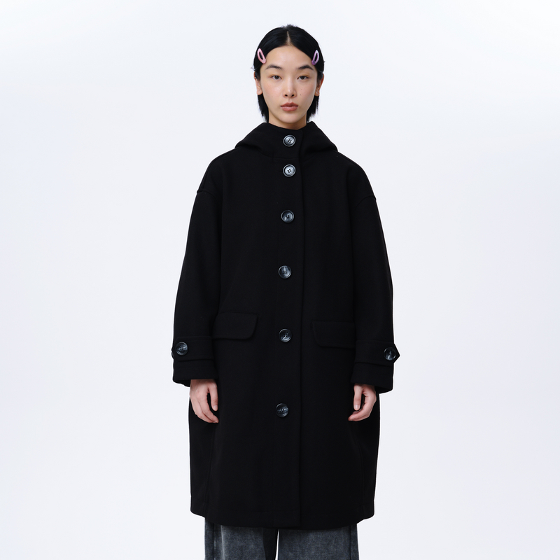 MOVEUP幻走2024冬季新款.FUN 连帽复古立体猫咪毛呢外套324411602