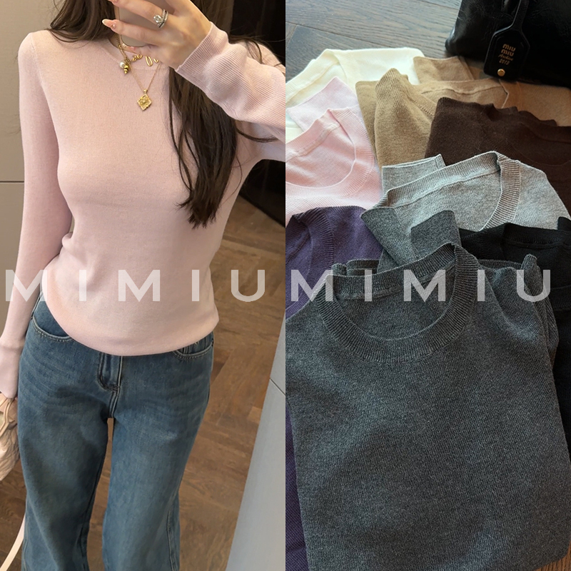 【mimius】P 极简百搭超舒适羊毛圆领打底衫 WG10054