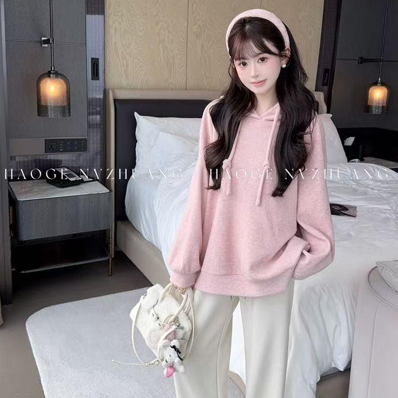 严选●云弹芭蕾HGQ5WT4006A卫衣外套宽松慵懒风显瘦连帽上衣