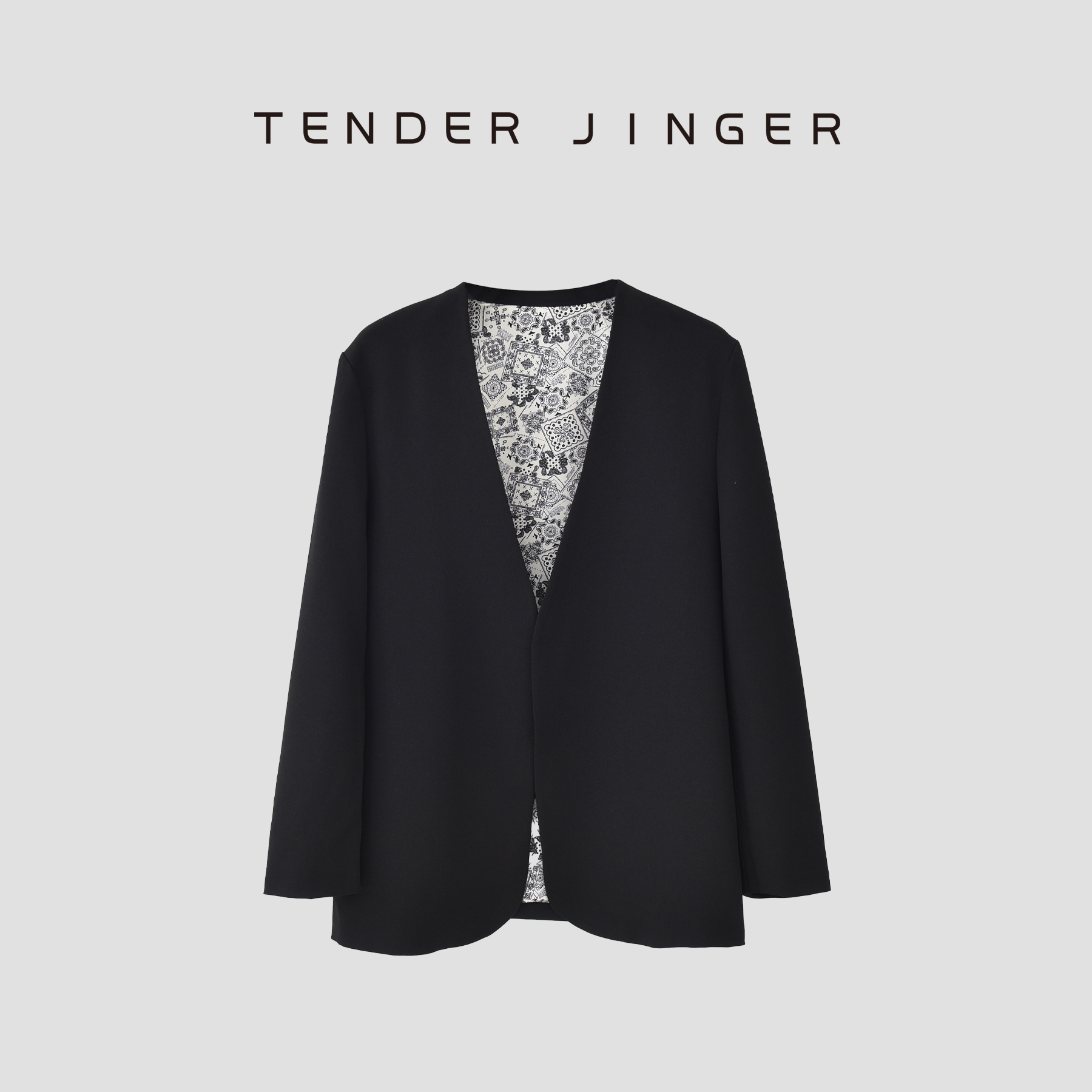 Tender Jinger女高级感无领西装外套T51YGG80307