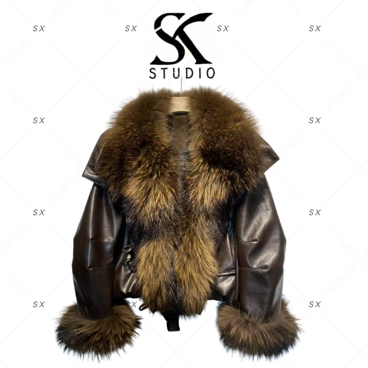 8355女装轻奢新款外套（貉子毛领）SXZY-2505