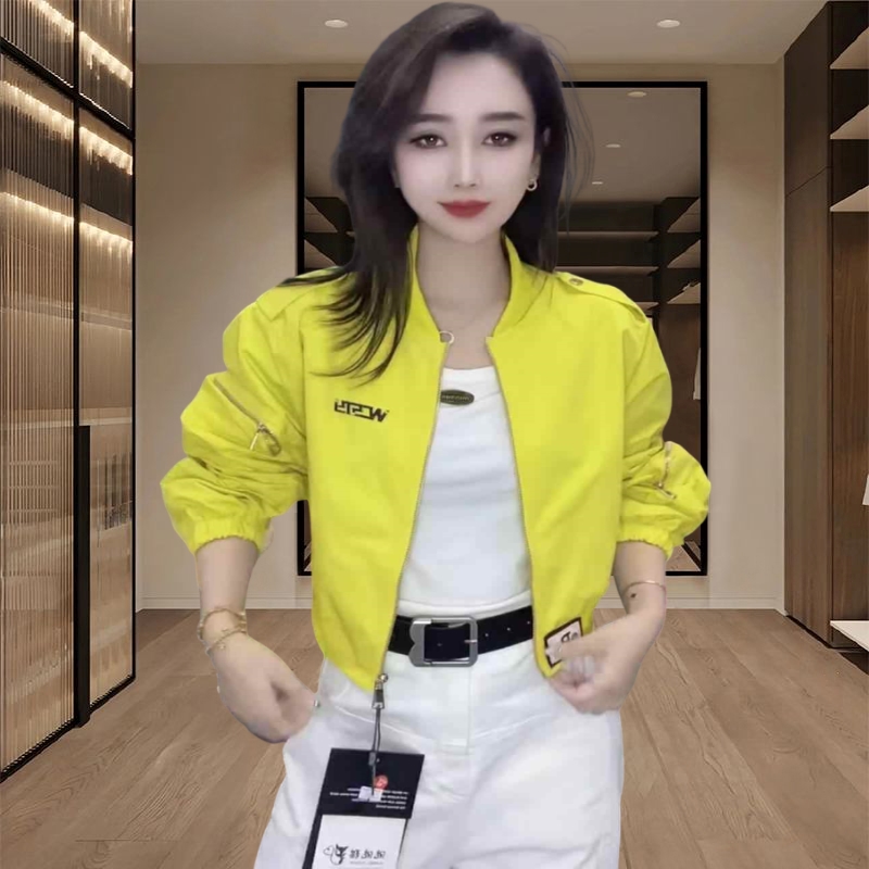 2025春秋季新款女士欧洲站工装风棒球服百搭洋气小个子夹克短外套