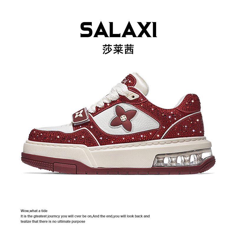 SALAXI/莎莱茜 2025秋季新品欧货潮牌满天星奥钻厚底男女运动鞋