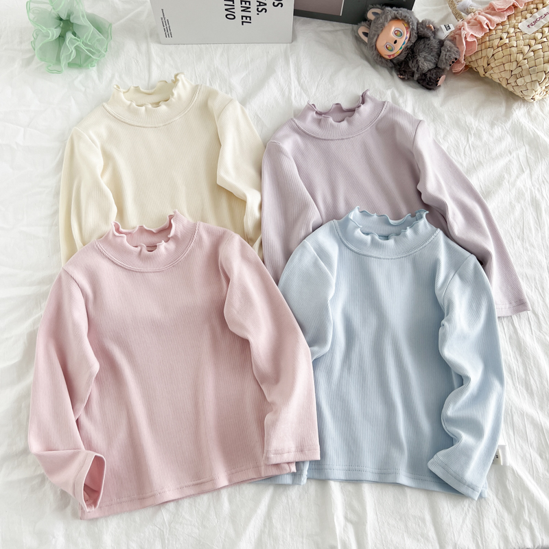 【现货】郝叔童品秋季新款2025女童时尚修身纯色百搭打底衫潮HL5378