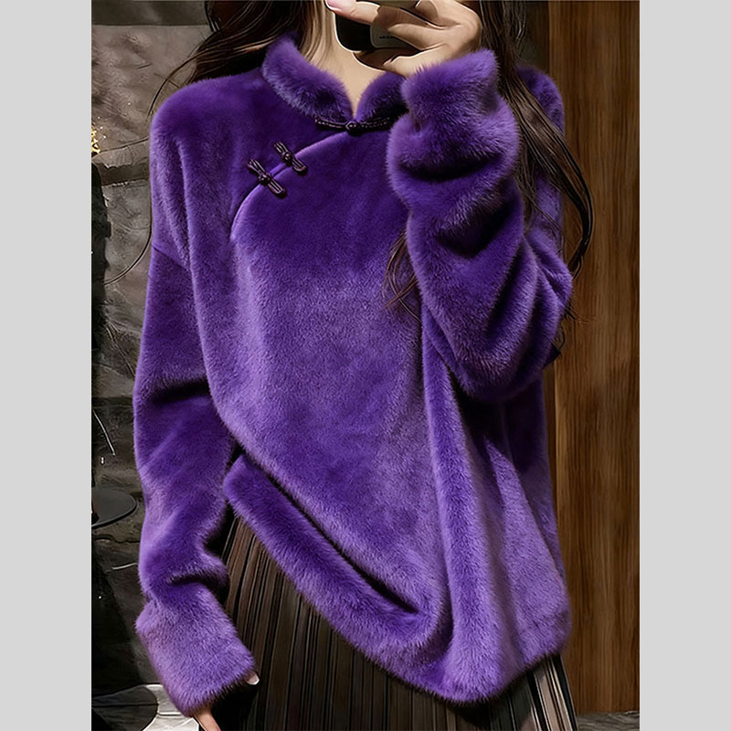 独特高端新中式国风毛衣女2025冬季新款爆款慵懒宽松超火针织上衣