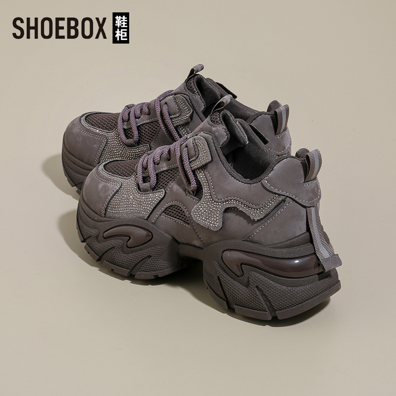 达芙妮集团厚底增高老爹鞋女款2025秋冬新款显脚小时尚休闲鞋子