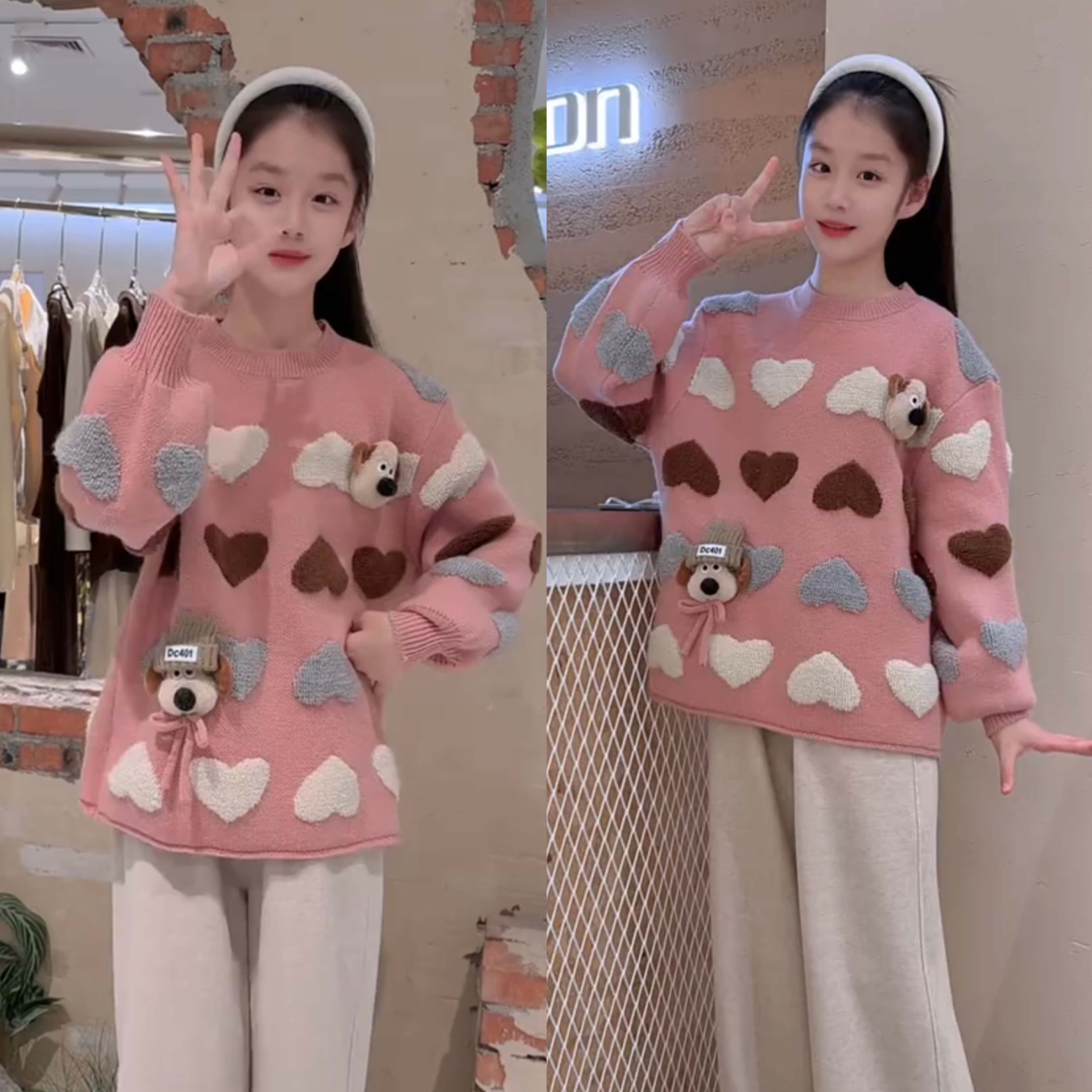 女童冬季毛衣新款洋气中大童韩版休闲针织衫儿童加厚宽松打底上衣