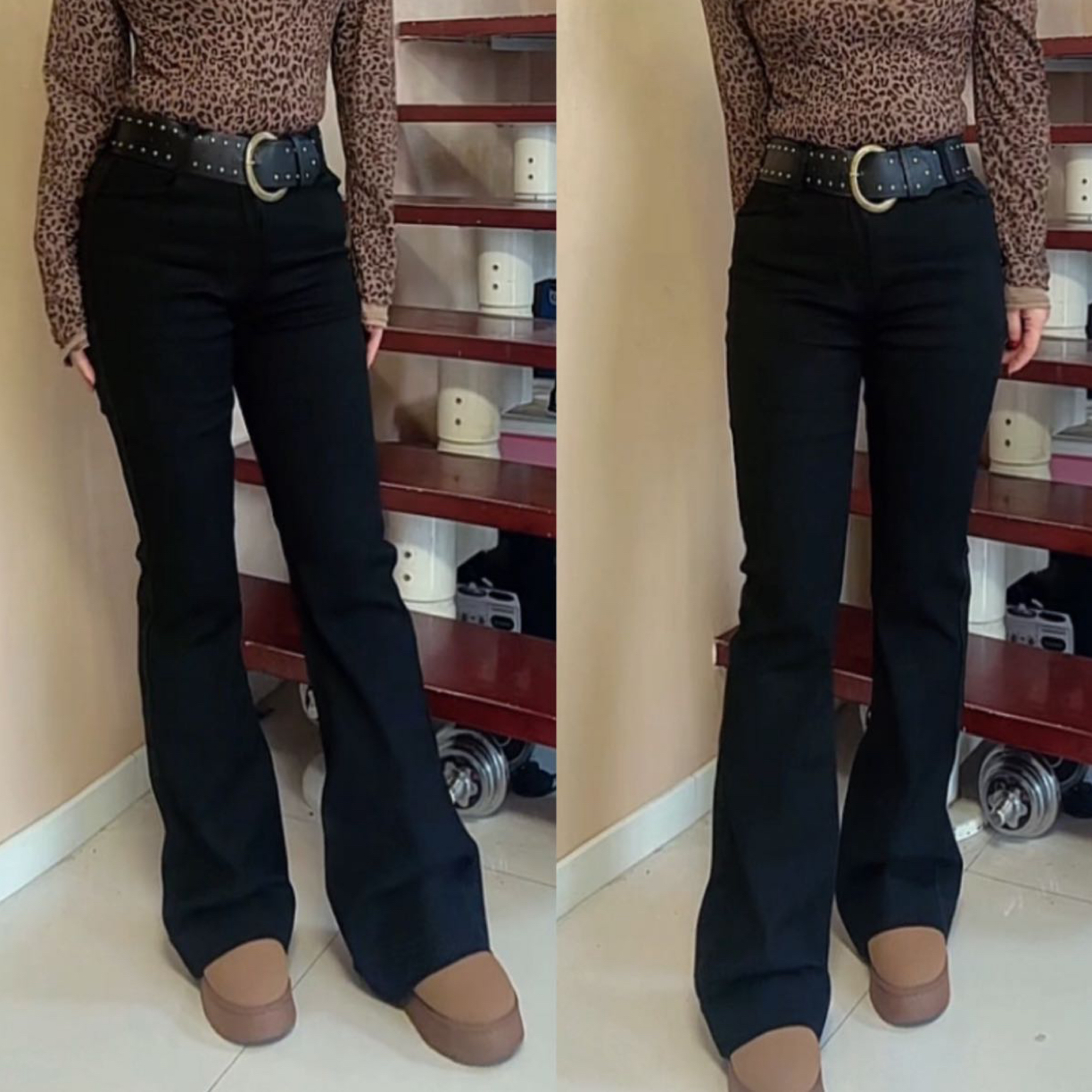 006秋季新款高腰显瘦喇叭裤牛仔长裤时尚洋气不贴腿包邮