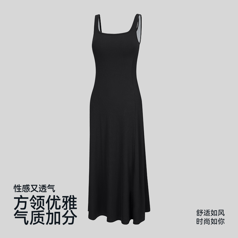 运动连衣裙女款夏季运动款休闲裙子防走光垂坠感显瘦长裙8567