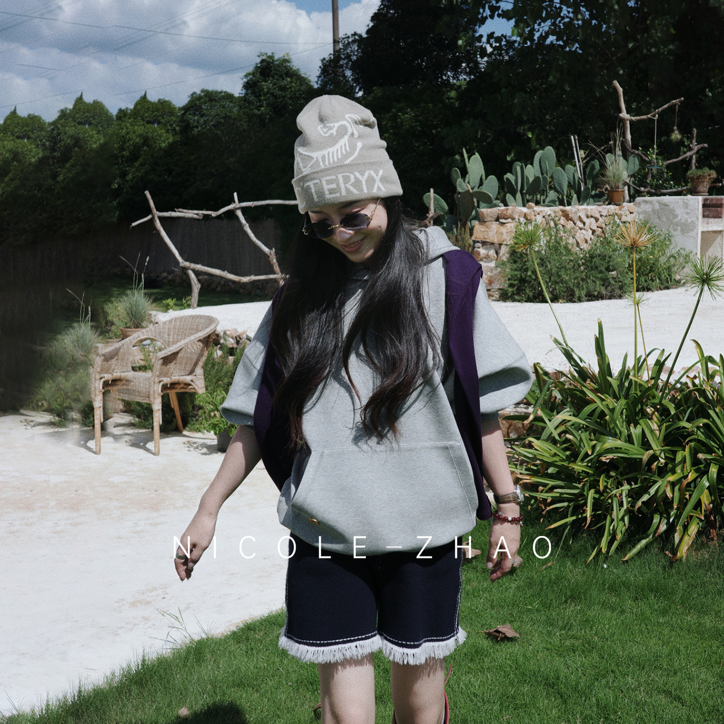 5NWT025【贵姐NICOLE】设计师高端定制时尚百搭长袖灰色卫衣