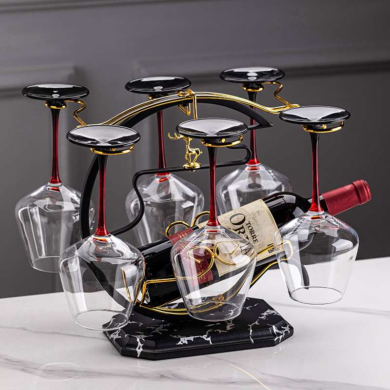 FAVMARTHA创意红酒杯架摆件套装新款家用高脚杯架倒挂酒杯架高档