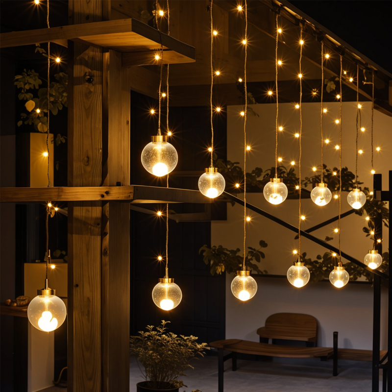 太阳能氛围灯户外庭院阳台防水彩灯串灯场景布置装饰许愿球凉亭灯