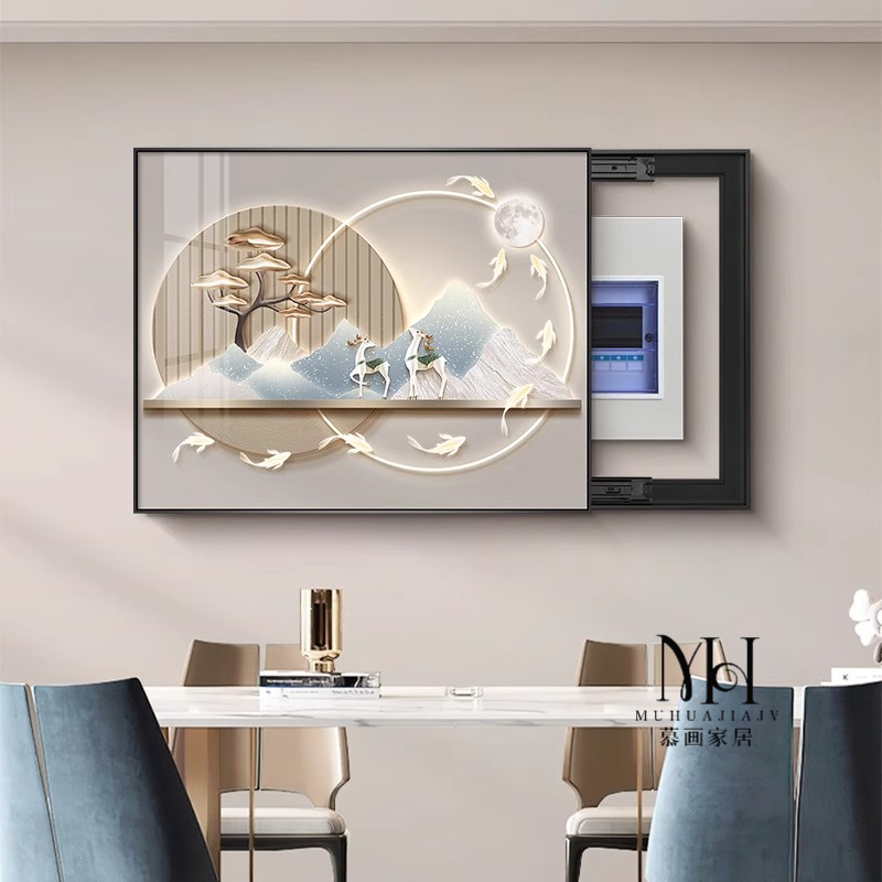 电表箱装饰画2025新款轻奢高级感餐厅配电箱电闸箱遮挡挂画