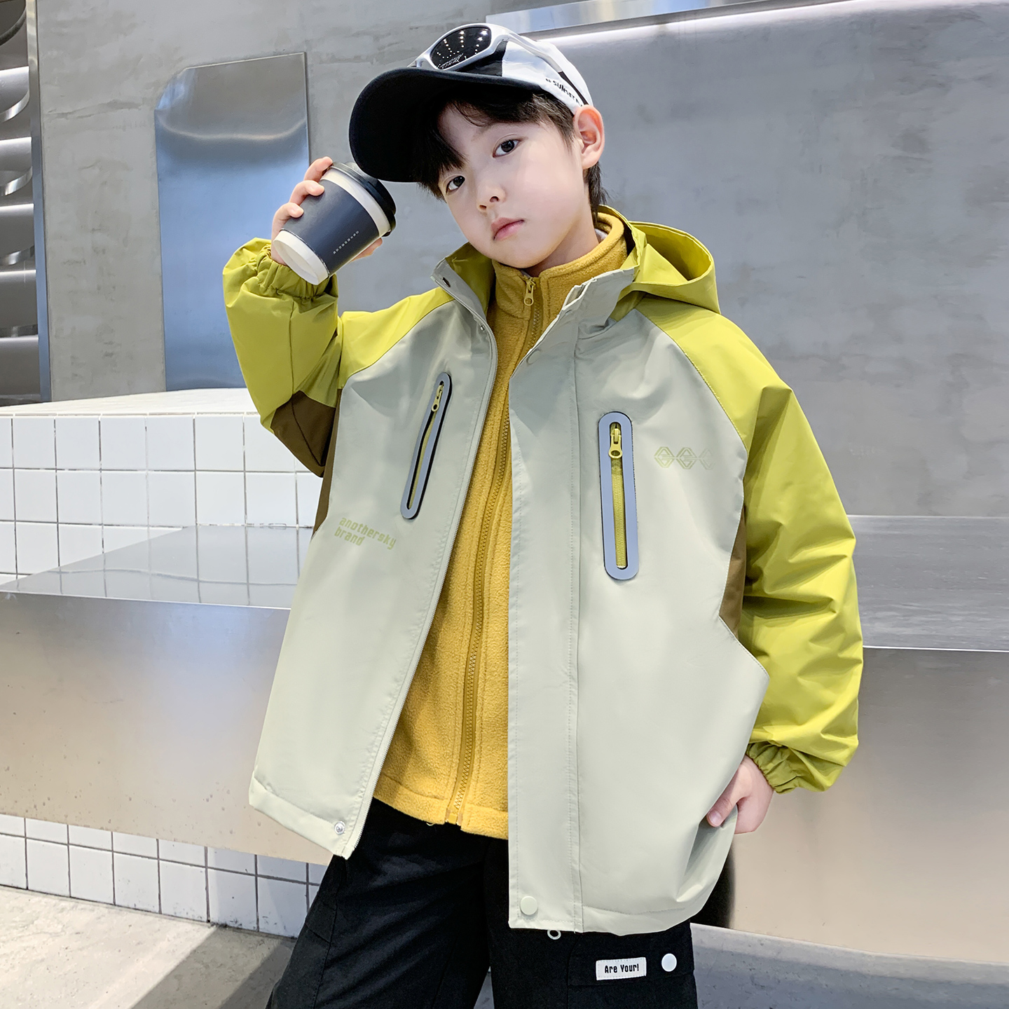 男童三合一冲锋衣户外防水儿童春装外套2025新款童装上衣男孩秋冬