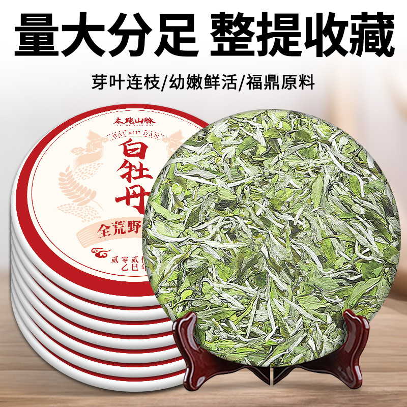 2025明前花香白茶白牡丹茶饼福鼎高山白茶叶明前春茶新茶饼