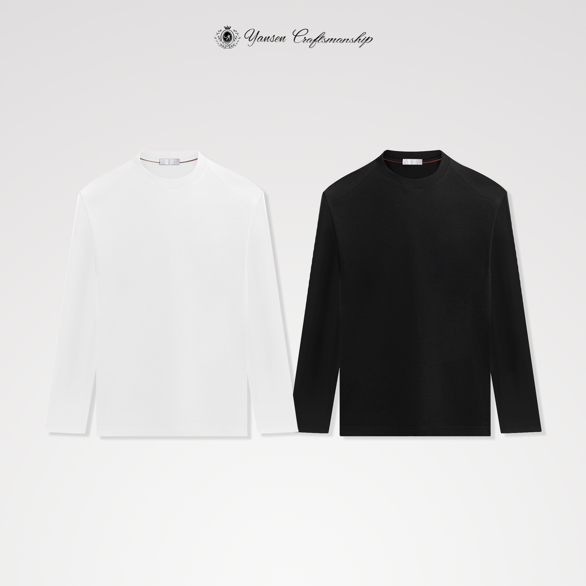 羽柔棉 肩线结构拼接 简约百搭 微抓绒 圆领长袖T恤 YSI1815