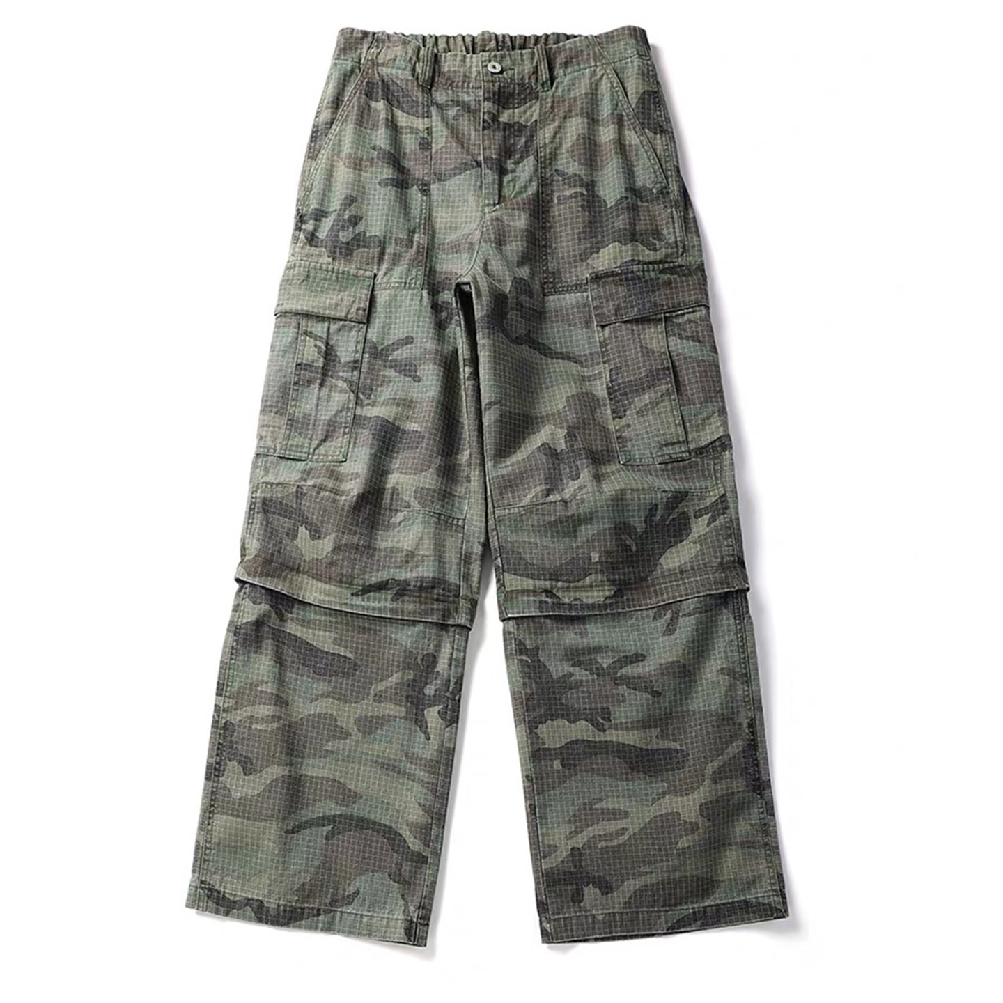 小虎崽SHOP 两穿工装裤迷彩拖地裤 宽松版型  可七分裤穿