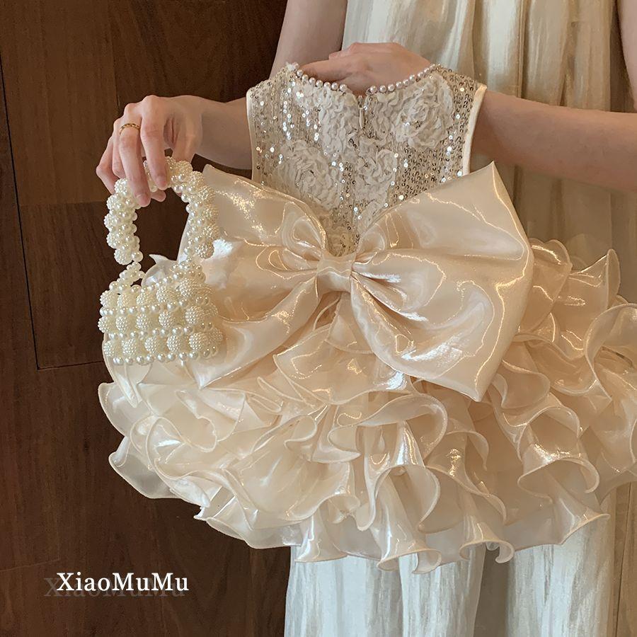 女童连衣裙夏季新款洋气儿童公主裙宝宝超仙蓬蓬纱裙演出礼服