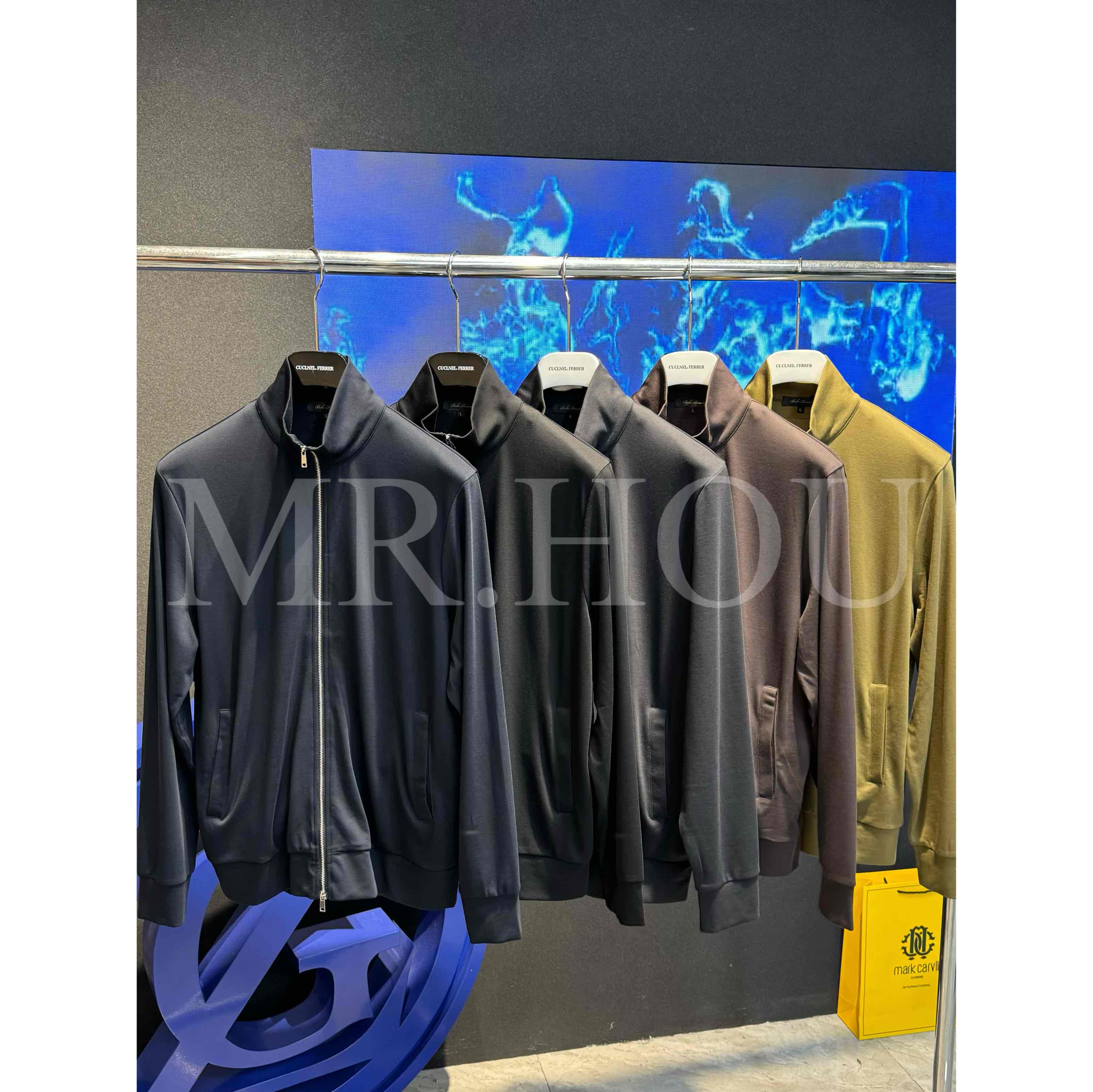 【爵派尔】 523 “莫代尔混纺”拉链立领夹克简约大气高级三角标