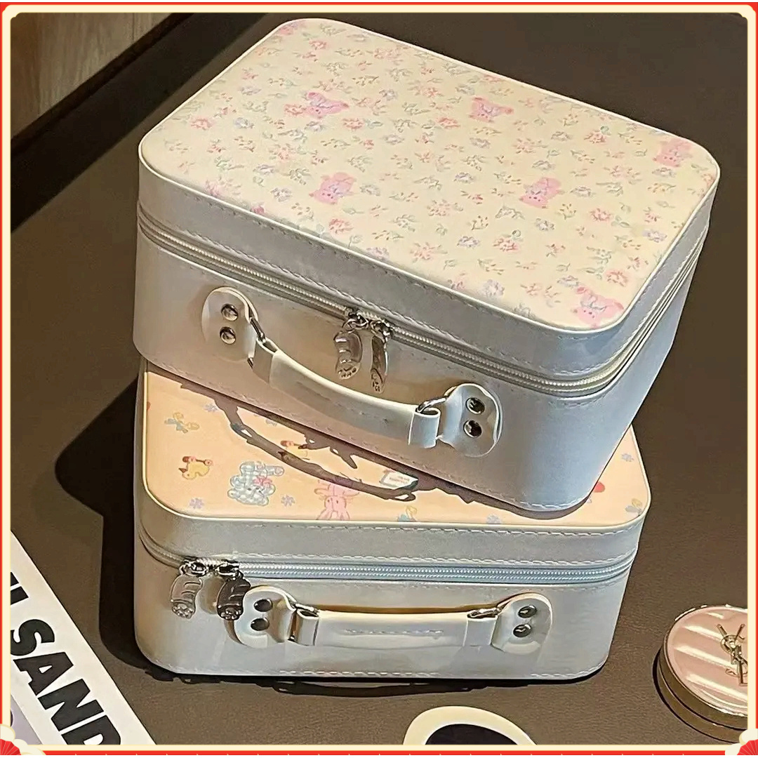 大容量手提化妆箱旅行洗漱包可爱便携化妆包女化妆品化妆刷H