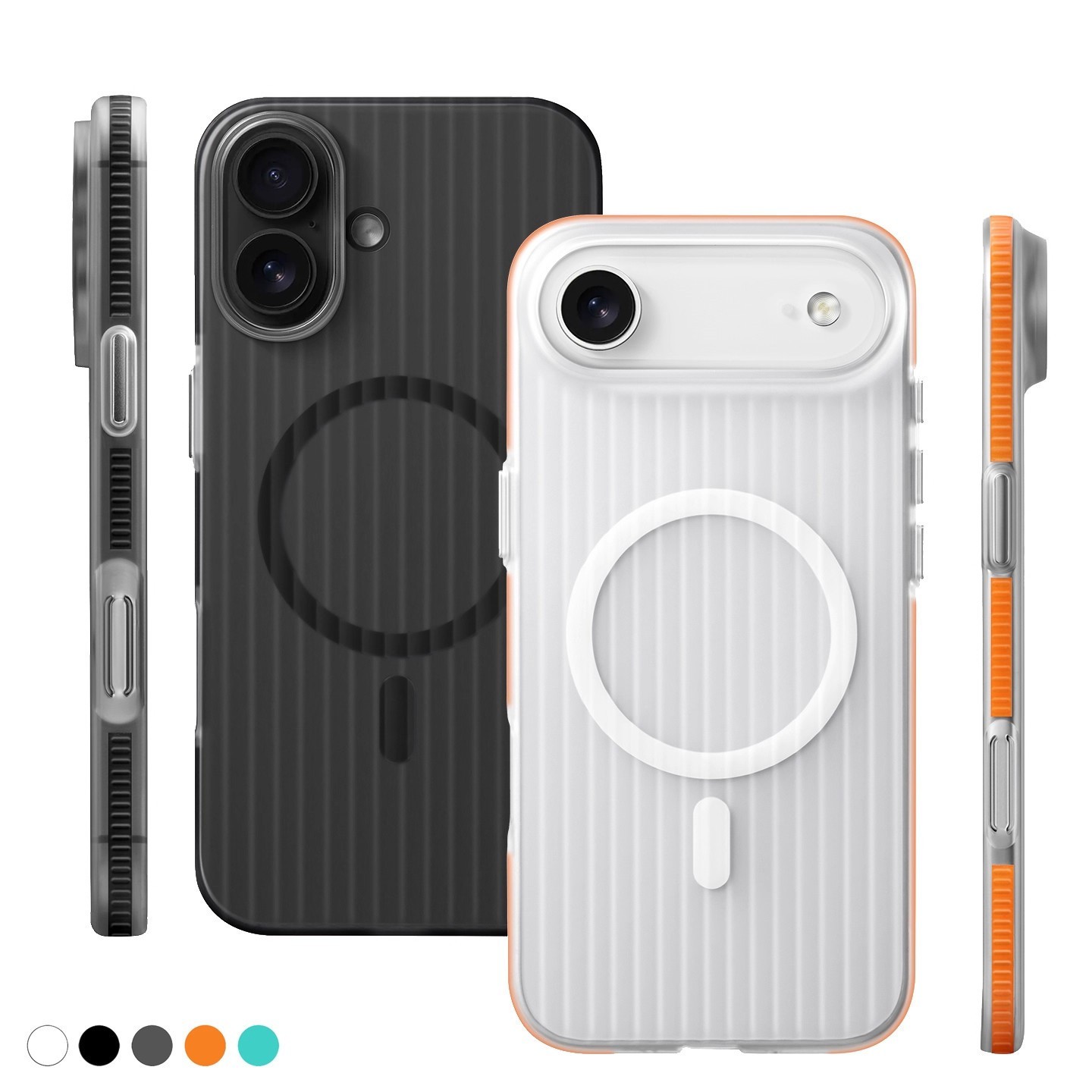 适用iphone17ProMax手机壳瓦楞磁吸防滑条16肤感15冰雾保护套