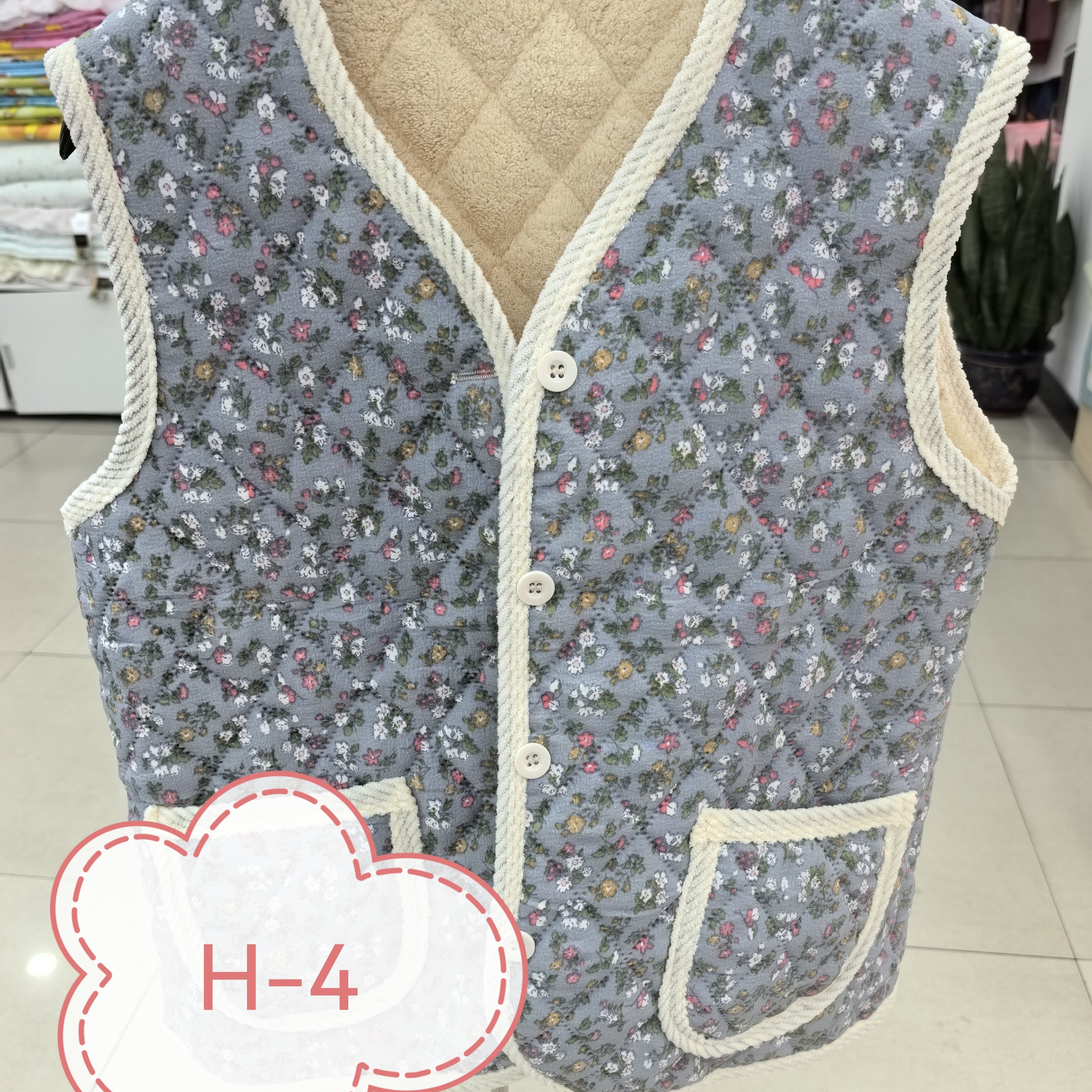 韩式抗寒小碎花绒马甲