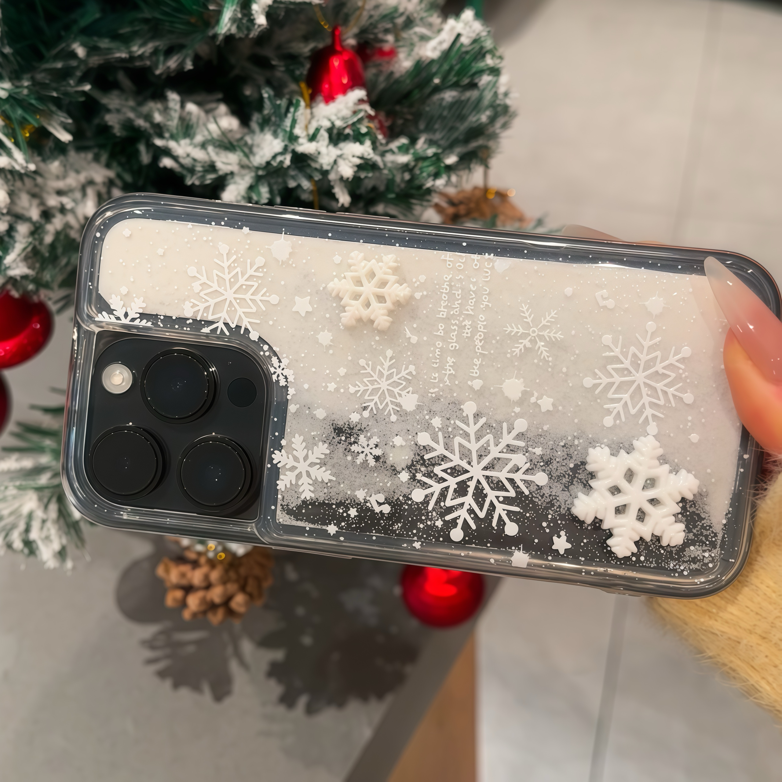 欧克里里流动雪花秋冬新款适用苹果17/16手机壳小米15vivoppo华为