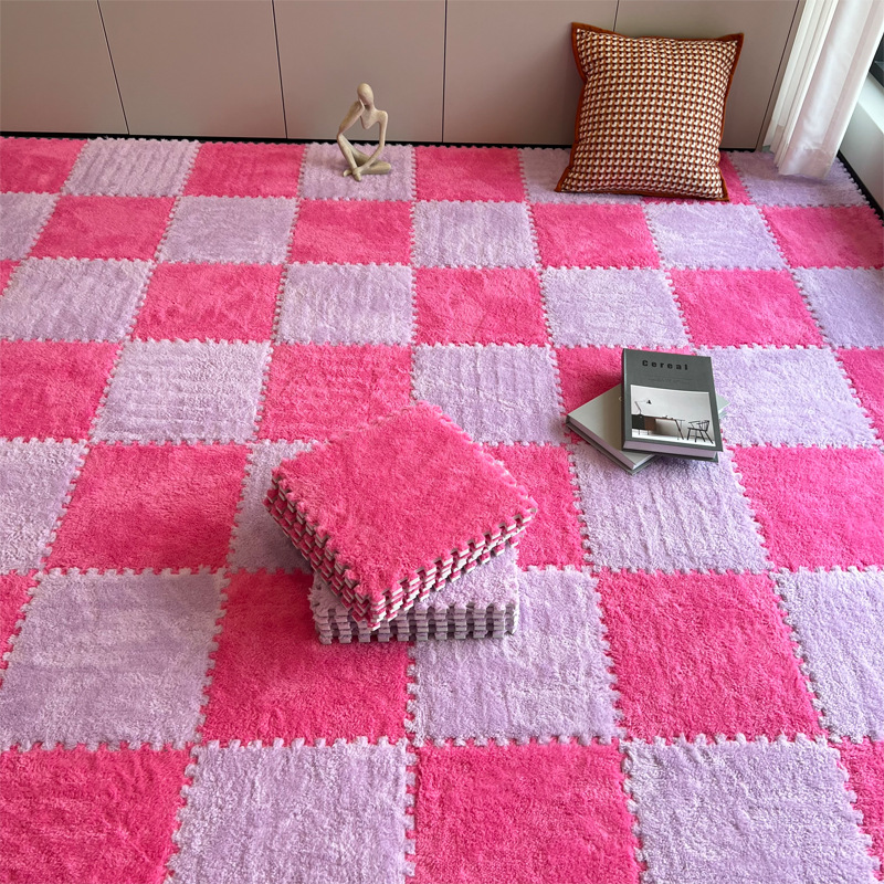 毛绒地毯卧室房间全铺床边毯儿童爬爬拼接地垫阳台飘窗垫可裁剪