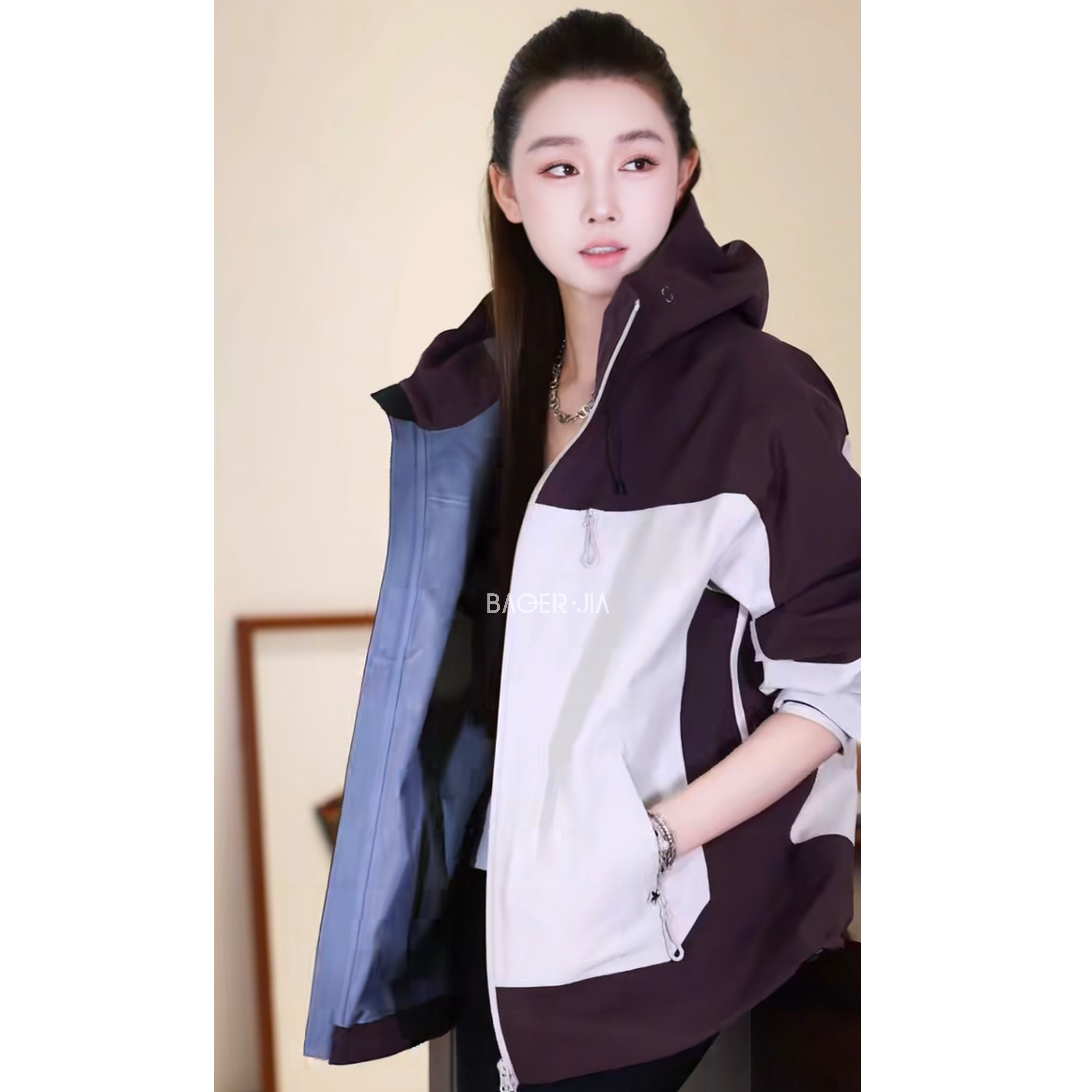 33-【黑科技】宝儿家含幂BA134925308秋冬款户外防风防泼水防油外套