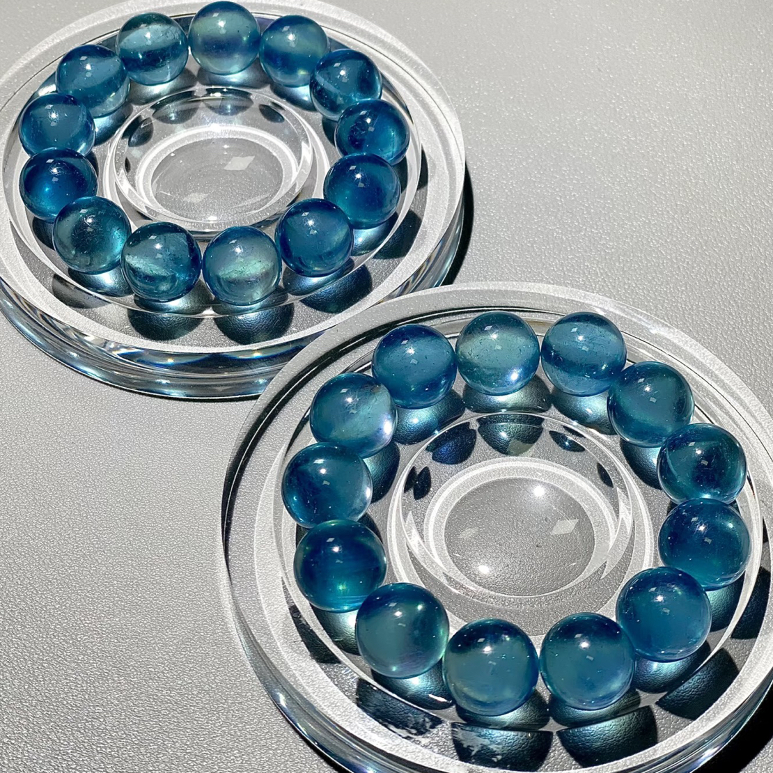 冰透圣蓝色海蓝 宝拉丝猫眼 天然精选高品