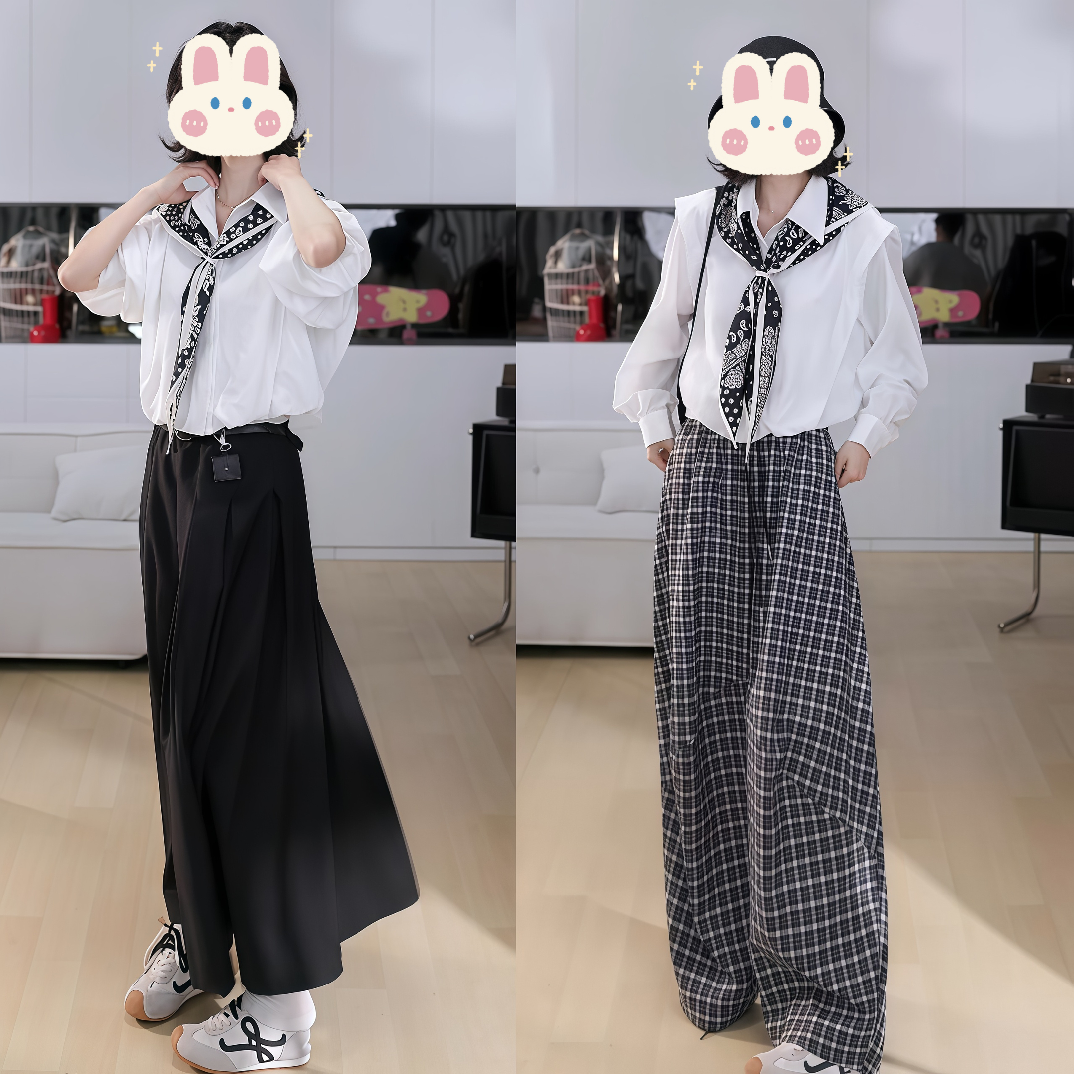 短款极简设计款下摆百搭春夏衬衫（送丝巾）BB50167