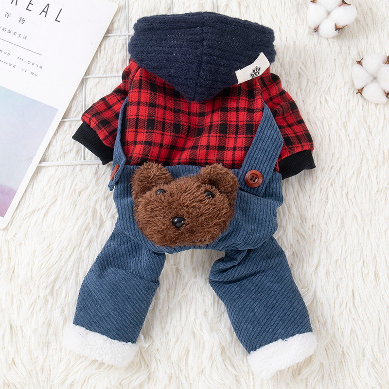 狗狗衣服秋冬加厚保暖衣服雪纳瑞泰迪比熊柯中秋冬加绒宠物睡袍