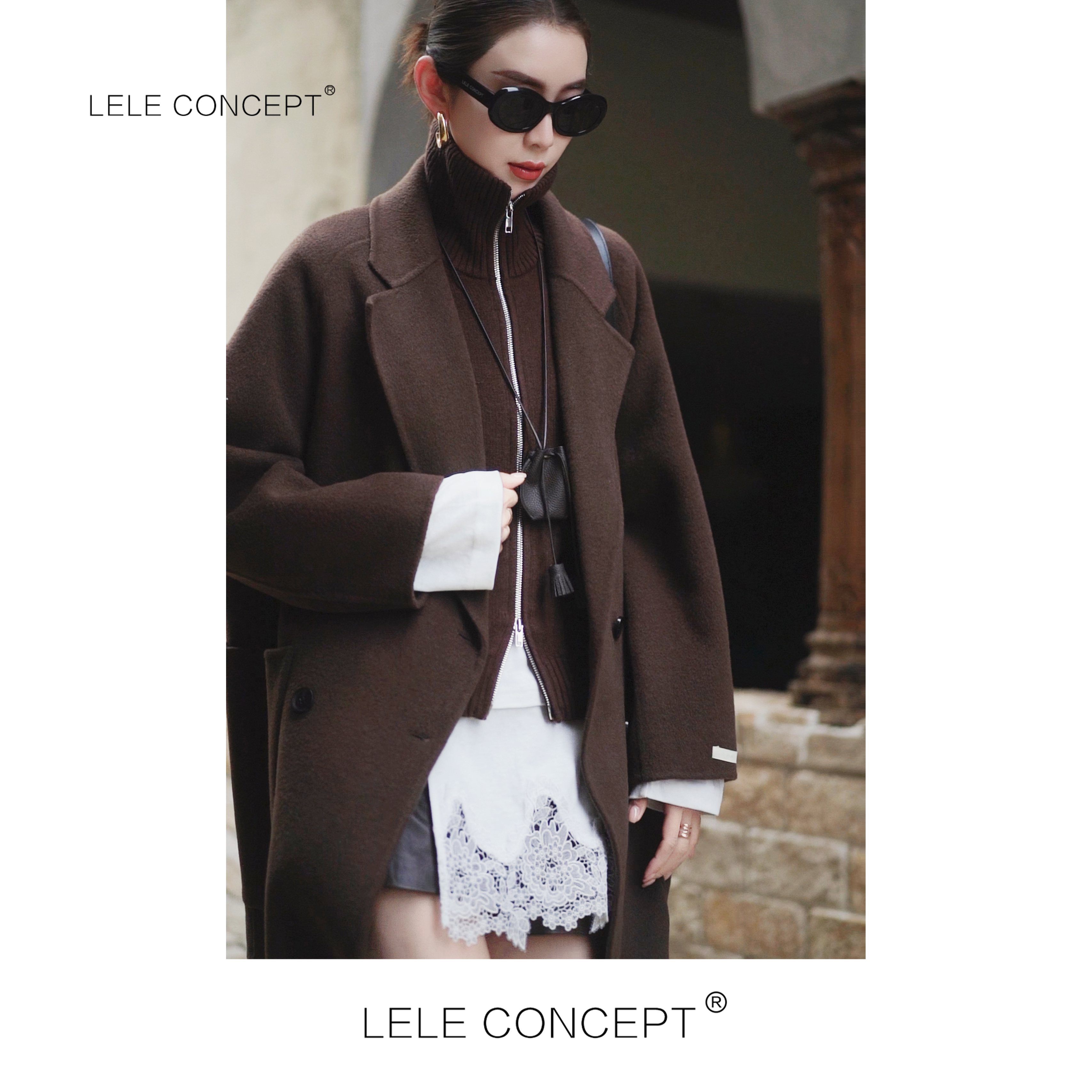 LELE CONCEPT 丨「丽」四扣双兜中款大衣D0124