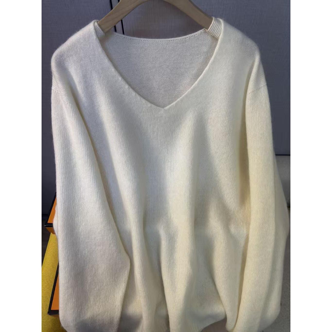 《可期 8988》全毛 新款拉绒百搭显瘦针织毛衣女