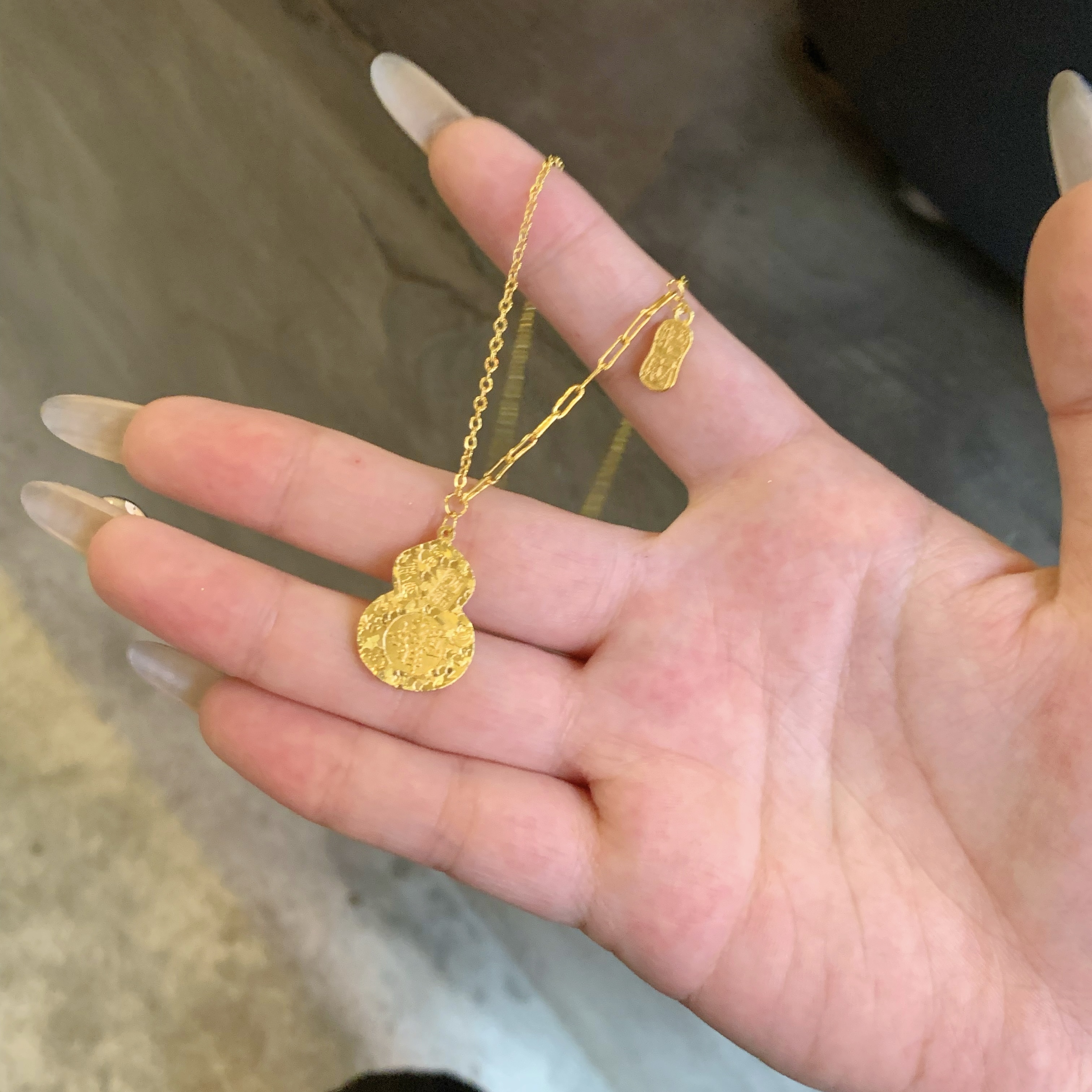 铜合金项链 新中式国潮风丨龙鳞碎碎冰葫芦项链 L021