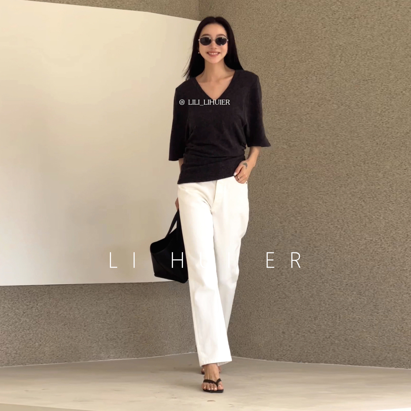 LiHuiEr李慧儿【冷水柏林】 秋季休闲高级设计小众灰色T恤J-YC-629