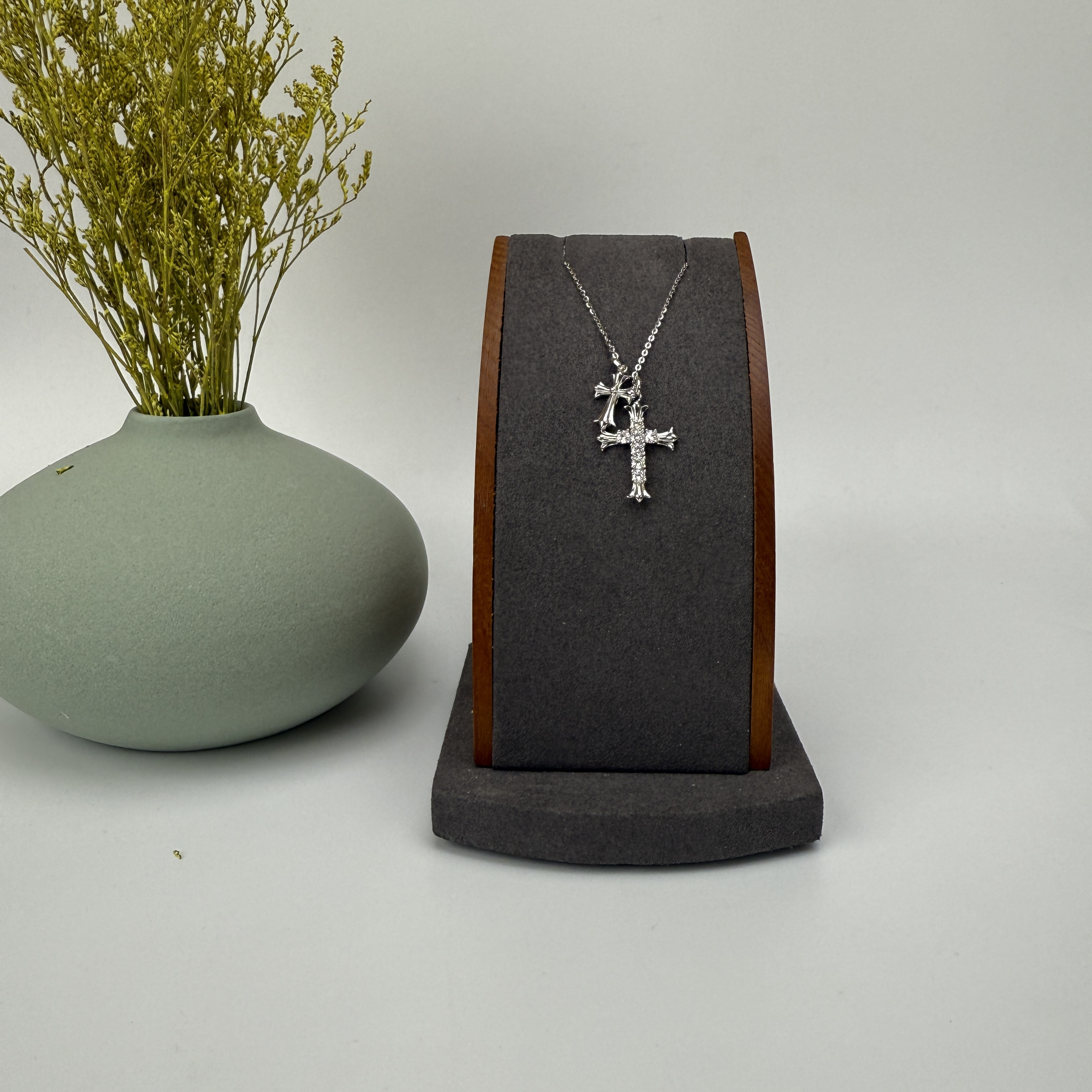 坠链均925银 【女神节】满钻十字架项链气质女轻奢小众设计感精设计