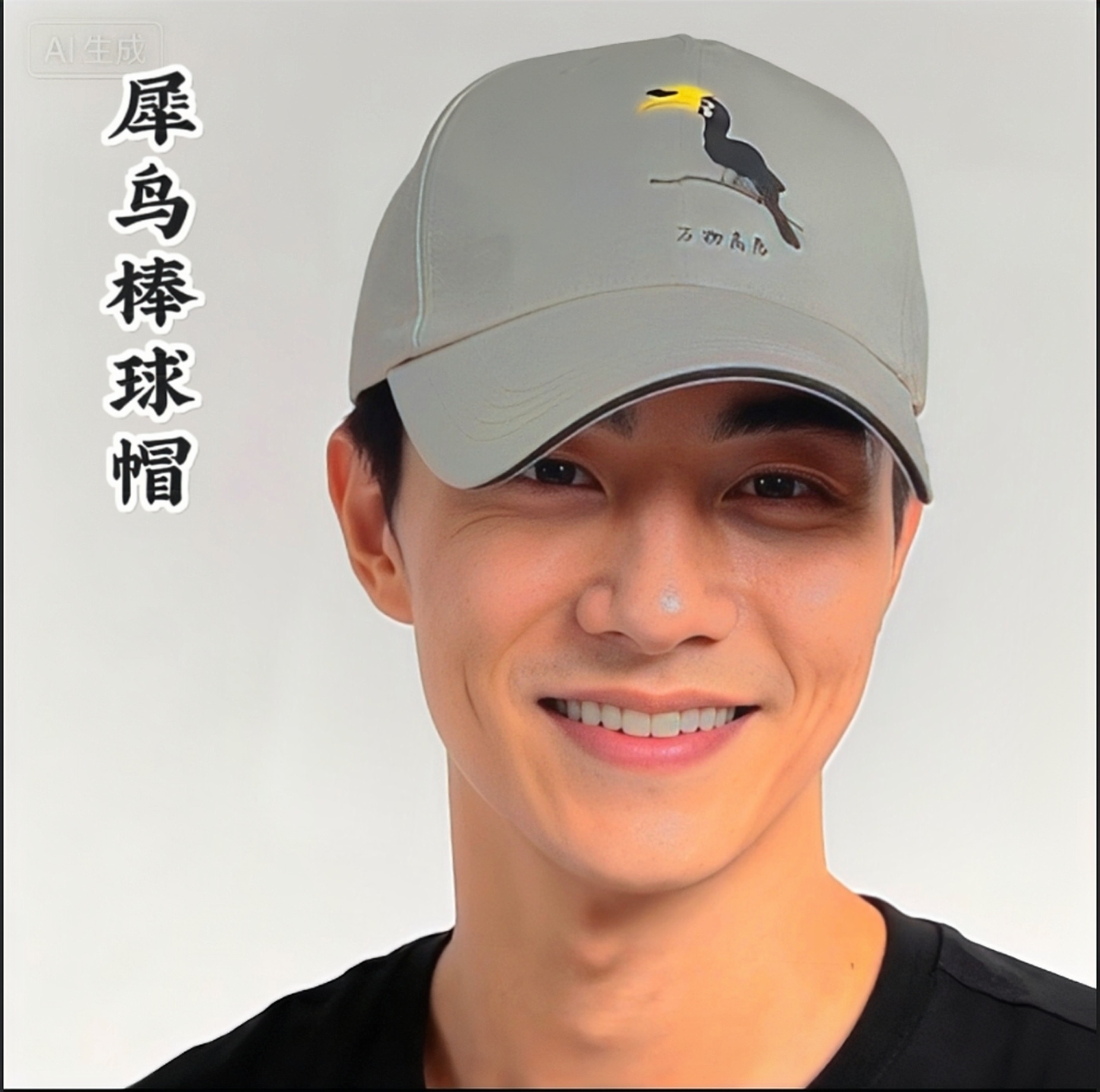 犀鸟棒球帽时尚夏季男士百搭遮阳防晒帽子2025新款户外奇趣鸭舌帽