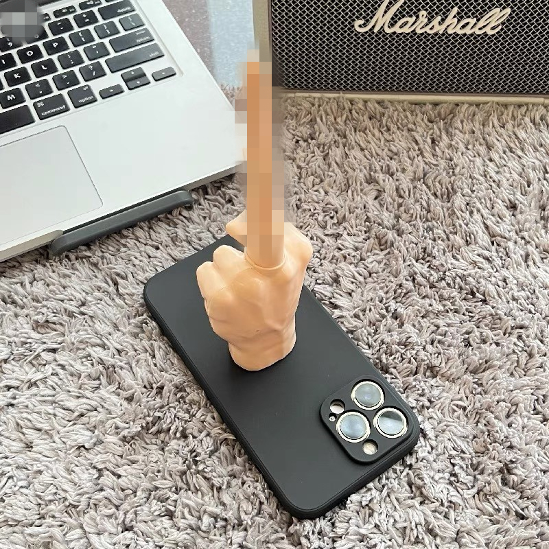 伸缩中指手机壳苹果15promax欧美14恶搞怪13个性创意12iPhone16Xs
